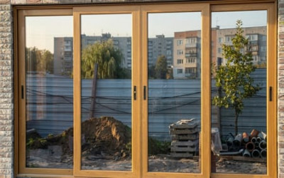 Алюминиевое двухстворчатое окно 
